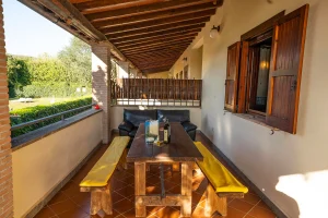 Apartment 6 – Porch with Pool View